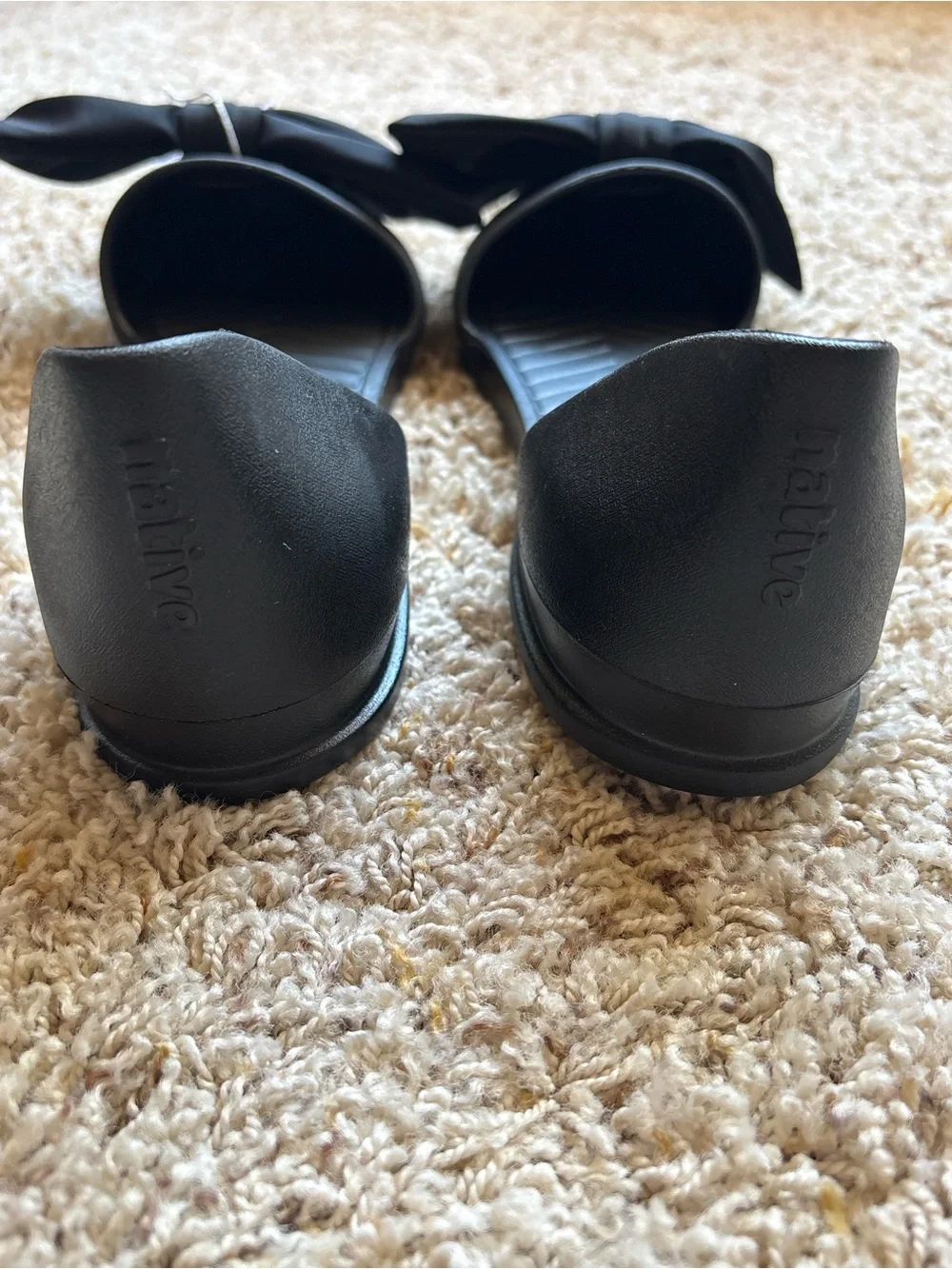Beth Richards x Native Women's Black Audrey Bow Pointed Toe Flats 7 and 9 NWT